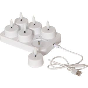 Star Trading Värmeljus LED Flamme Charge Vit