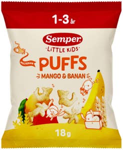 Semper Multigrain Puffs Mango & Banan EKO 1-3År