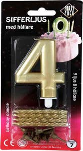 Party Pack Sifferljus 4 Guld