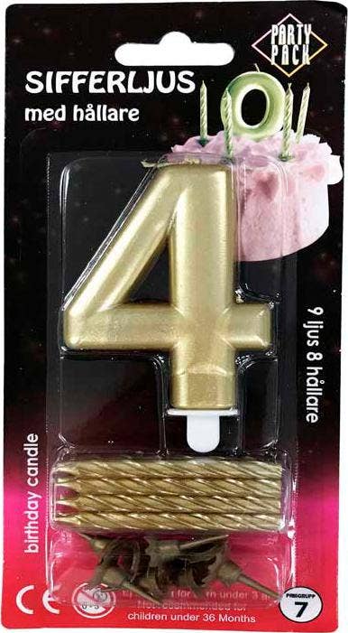 Party Pack Sifferljus 4 Guld