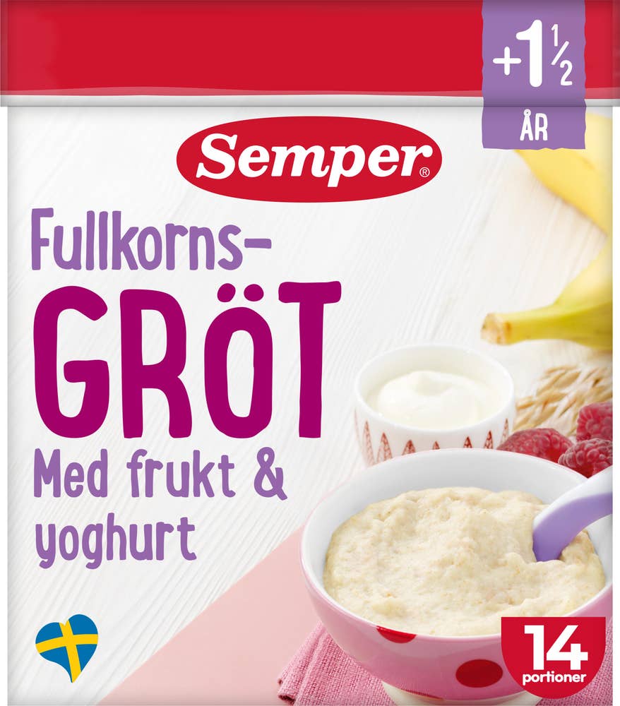 Semper Fullkornsgröt med Frukt & Yoghurt +18M 14 portioner