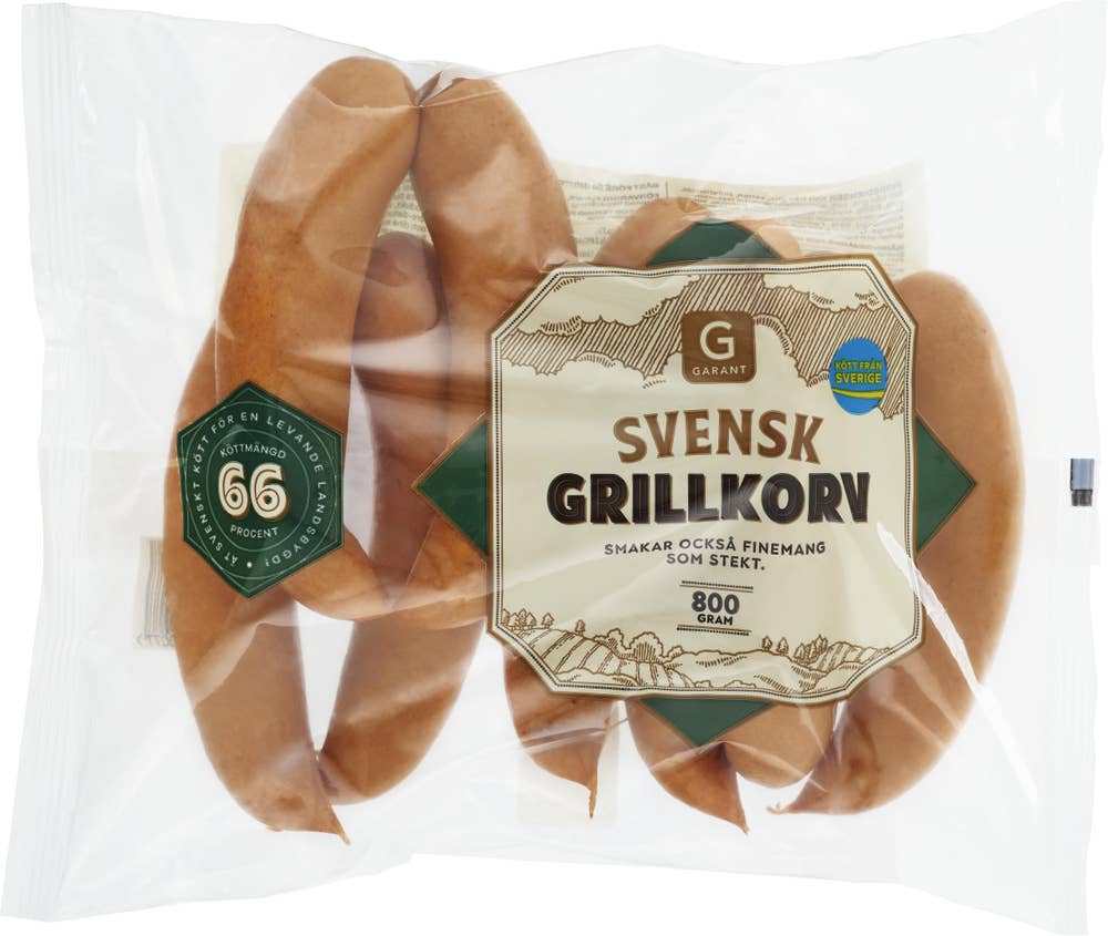 Garant Grillkorv Tjock Kötthalt 66%