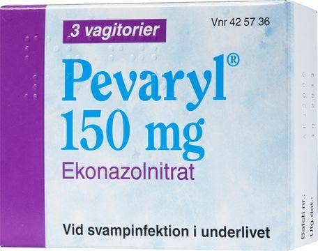 Pevaryl 150 mg, Ekonazolnitrat, vagitorium, 3 st
