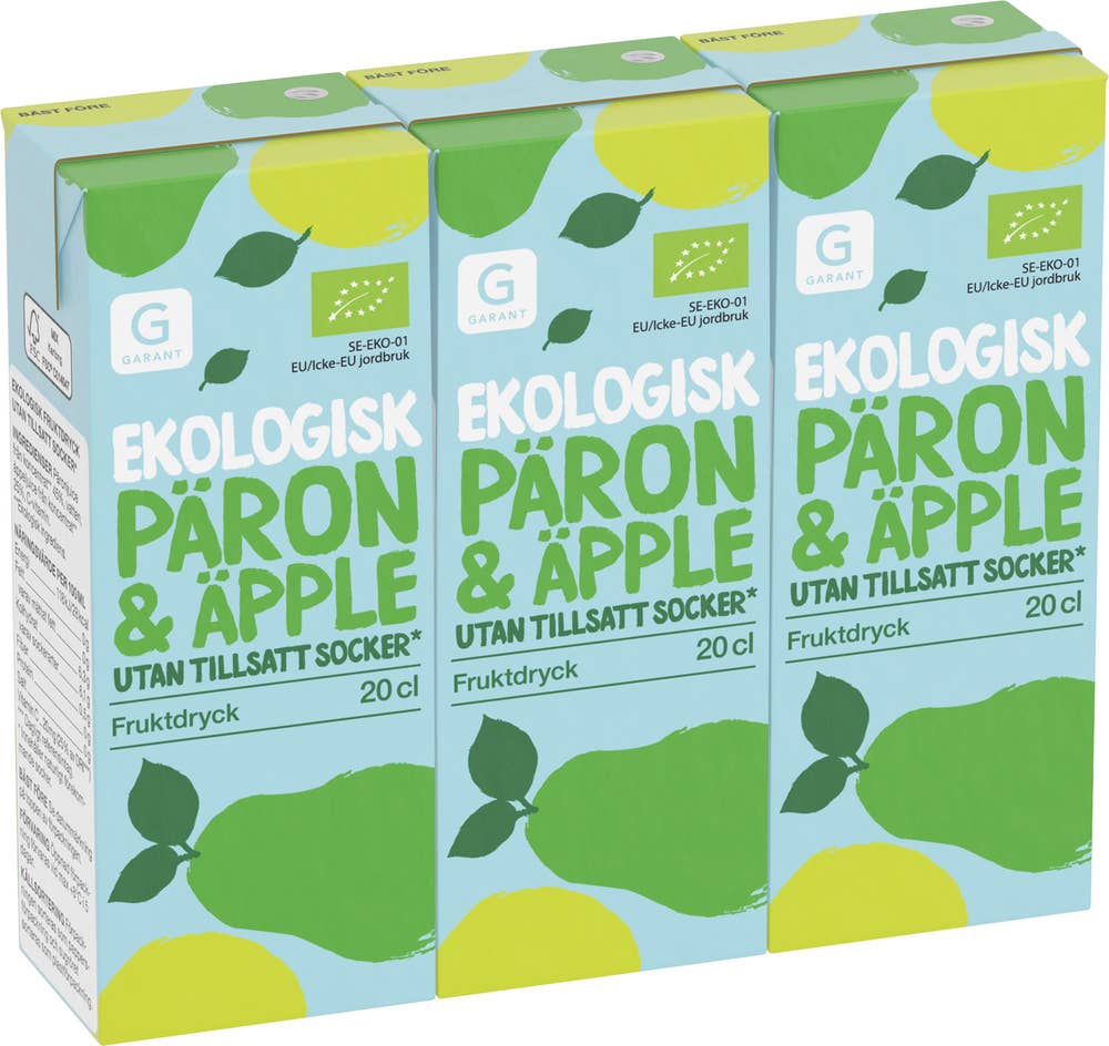 Päron & Äpple Utan Tillsatt Socker EKO 3x20cl