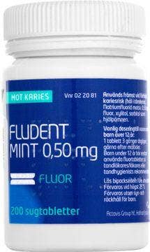 Fludent Mint 0,5 mg, Natriumfluorid, sugtablett, 200 st