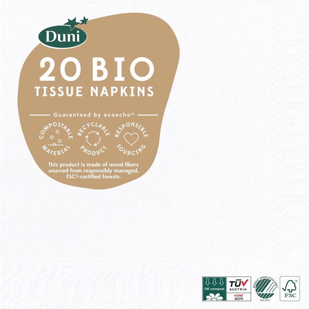 Duni Kaffeservett Vit 3-lags 24cm FSC