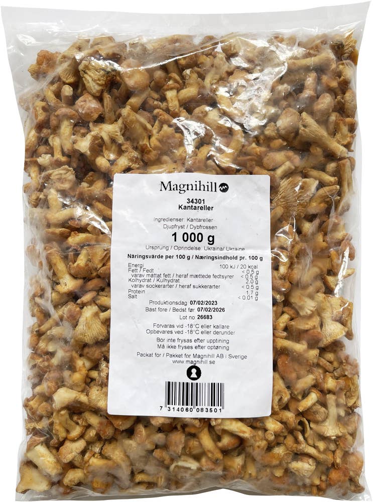 Kantareller Fryst