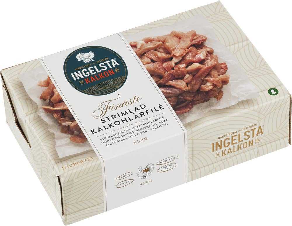 Ingelsta Kalkon Strimlad Kalkonlårfilé Fryst