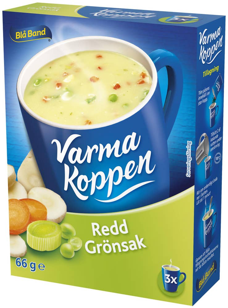 Blå Band Varma Koppen Soppa Redd Grönsak 3x2dl