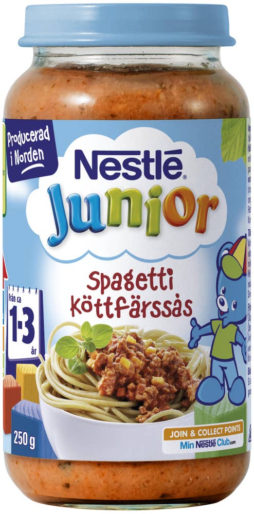 Nestlé Barnmat Spaghetti Köttfärssås 15M
