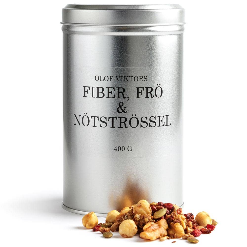 Olof Viktors Fiber, Frö & Nötströssel i Plåtburk