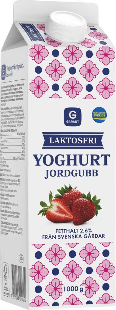 Garant Yoghurt Jordgubb Laktosfri 2,6%
