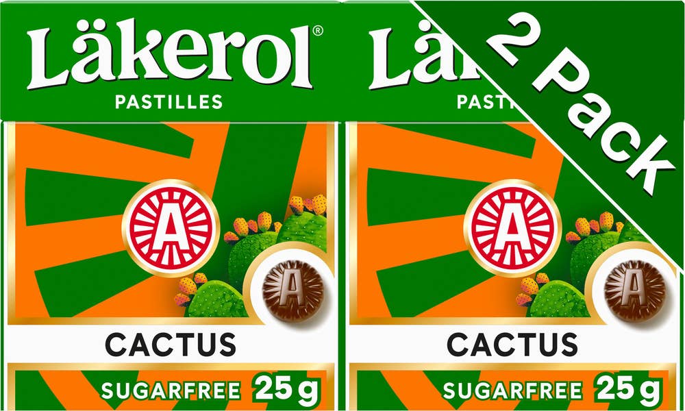 Läkerol Halstabletter Cactus Sockerfri 2x25g