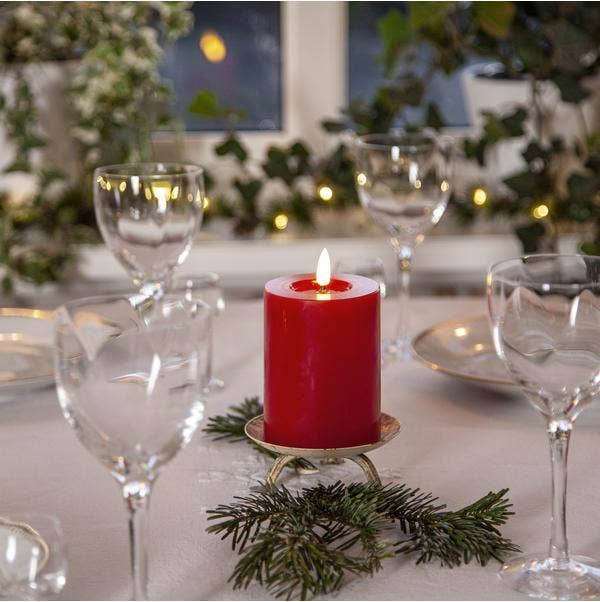 Star Trading Blockljus LED Flamme Flow Röd 12,5cm