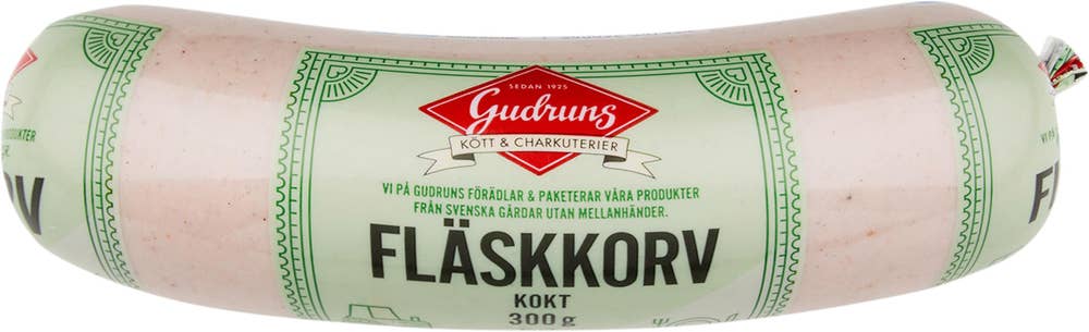 Gudruns Fläskkorv Kokt