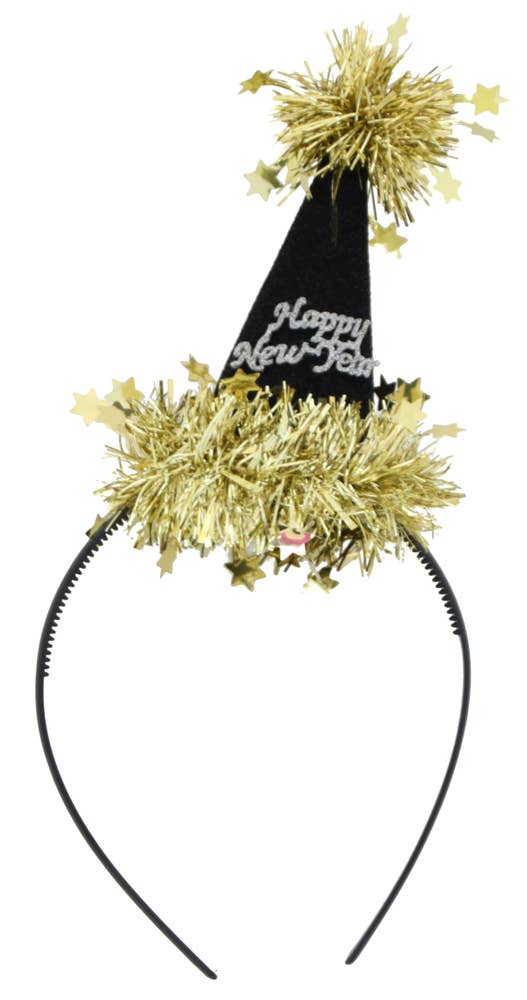 Hedlundgruppen Diadem med Partyhatt Svart/Guldglittrig "Happy New Year"