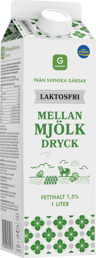 Garant Mellan Mjölkdryck Laktosfri 1,5%