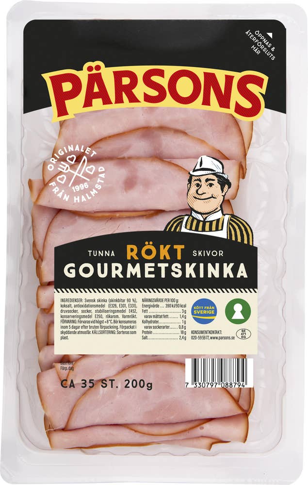 Pärsons Rökt Gourmetskinka Tunna Skivor