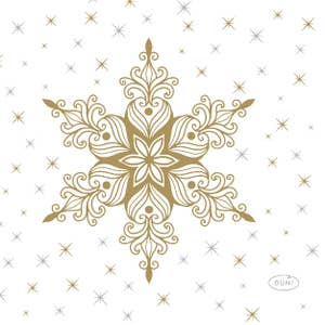 Duni Kaffeservett Snowstars White 3-Lags 24x24cm