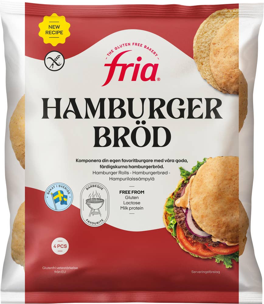 Fria Hamburgerbröd Glutenfria Fryst 4-p