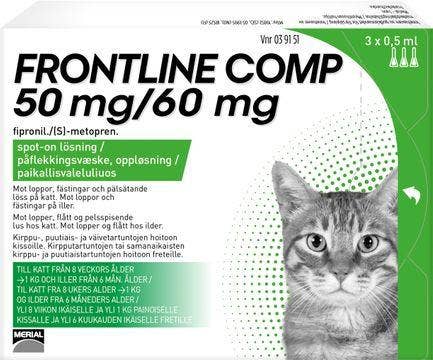 Frontline Comp 50 mg/60 mg, Fipronil/Metopren, spot-on lösning, 3x0,5 ml