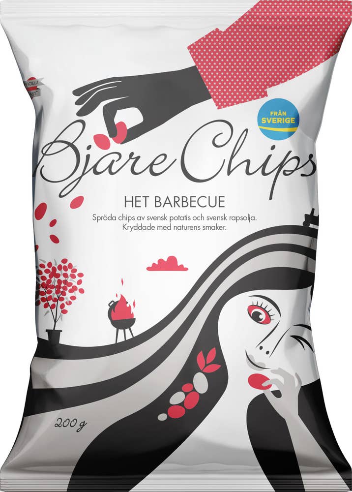 Bjäre Chips Chips Het Barbecue