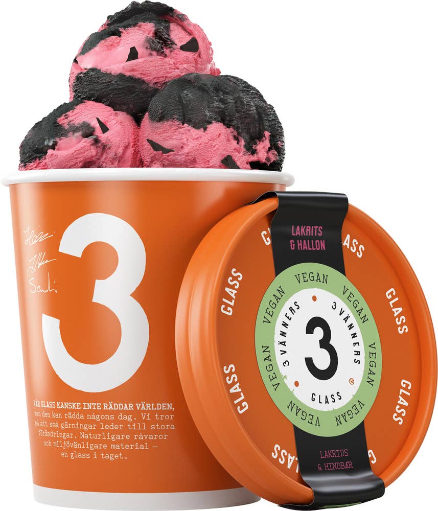 3 Vänner Glass Lakrits & Hallon Vegansk