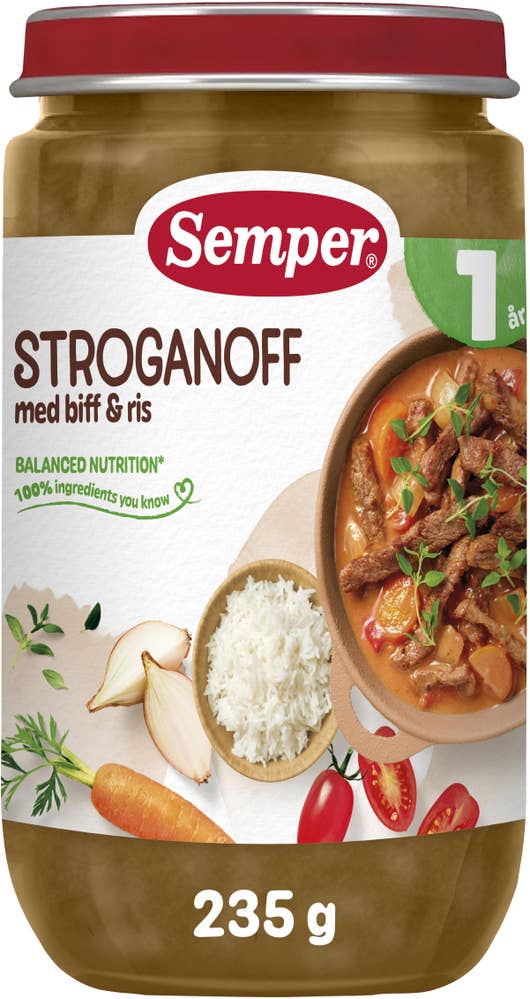 Stroganoff med Biff & Ris +12M
