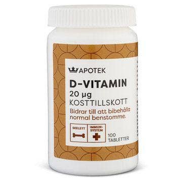 Kronans Apotek D-Vitamin 20 ug, Tabletter 100 st