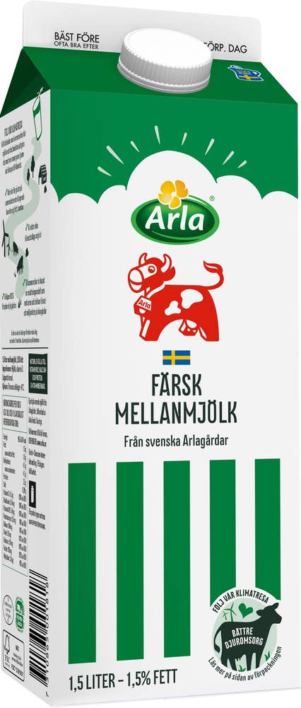 Arla Ko® Färsk Mellanmjölk 1,5%