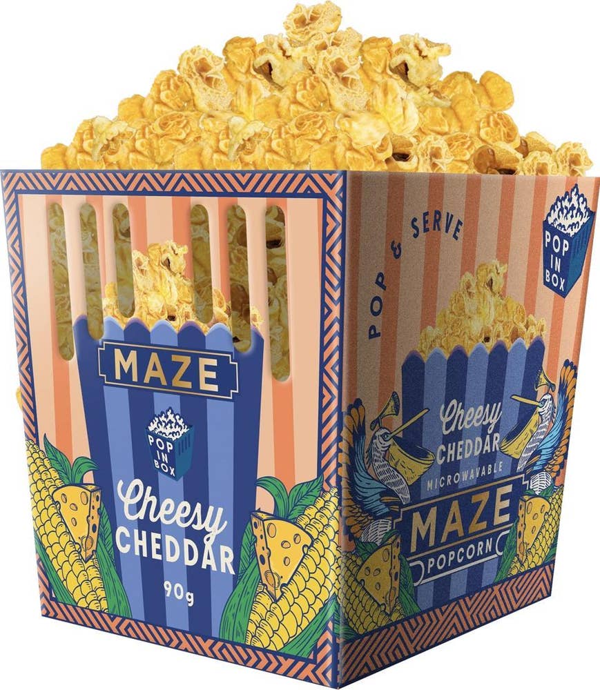 MAZE Popcorn Pop-in-Box Cheesy Cheddar