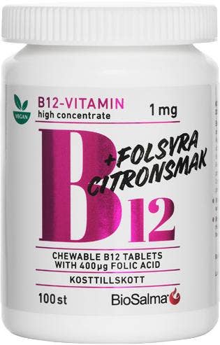 BioSalma Vitamin B12 1mg+Folsyra