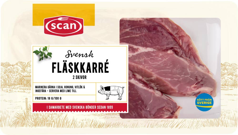 Scan Fläskkarré Benfri 2 Skivor