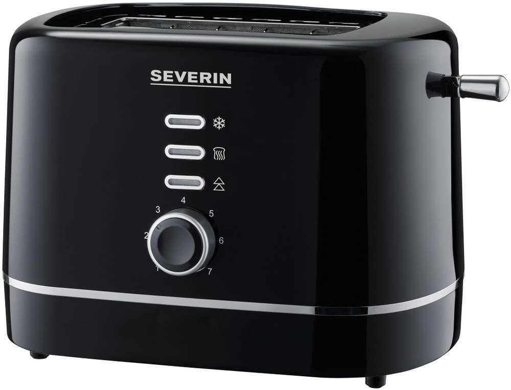 Severin Brödrost Svart 2-skivor