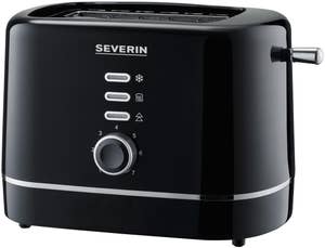 Severin Brödrost Svart 2-skivor