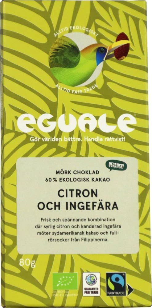 Eguale Choklad Citron & Ingefära 60% EKO/Fairtrade