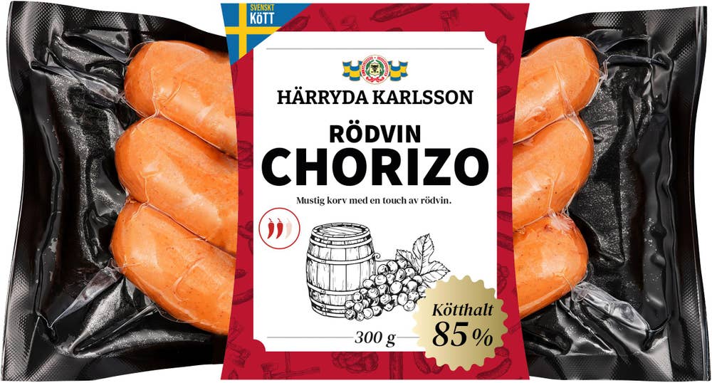 Härryda Karlsson Chorizo med Rödvin 300g Härryda Karlsson