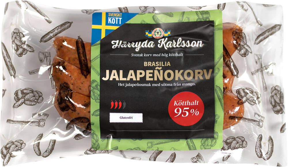 Härryda Karlsson Korv Brasilia 95% 210g Härryda Karlsson