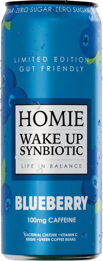 Homie Wake Up Synbiotic Blueberry Zero Sugar