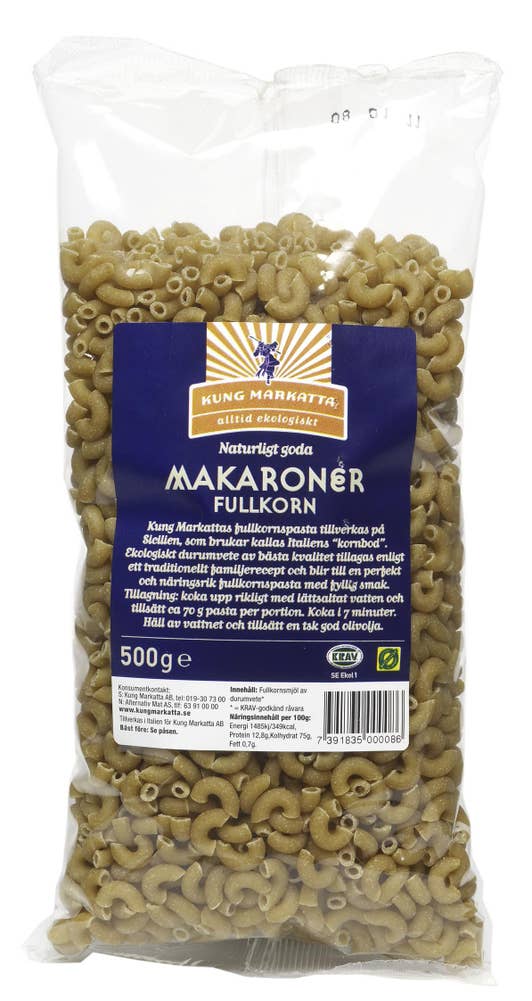 Ej sorterad Fullkornsmakaroner Kung Markatta