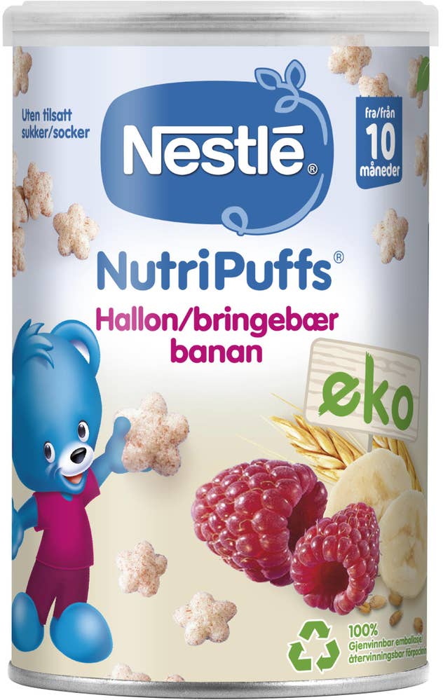 Nestlé Nutripuffs Banan Hallon EKO 10M 35g