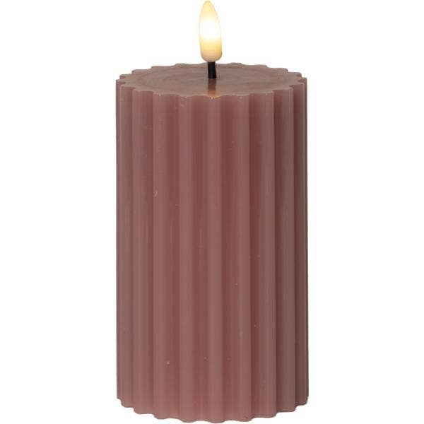 Star Trading Blockljus LED Flamme Stripe Rosa 15cm