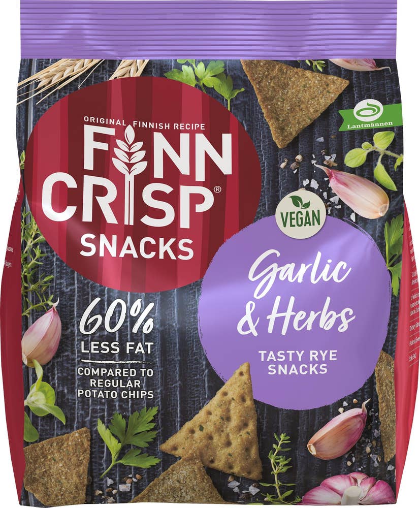 Finn Crisp Snacks Garlic & Herbs 150g Finn Crisp