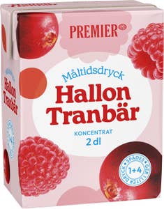 Premier Måltidsdryck Hallon & Tranbär Koncentrat