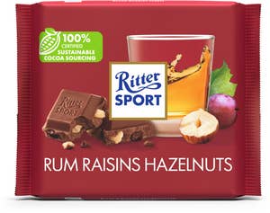 Ritter Sport Choklad Rom, Russin & Hasselnötter