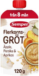 Semper Flerkornsgröt Äpple, Persika & Aprikos +8M