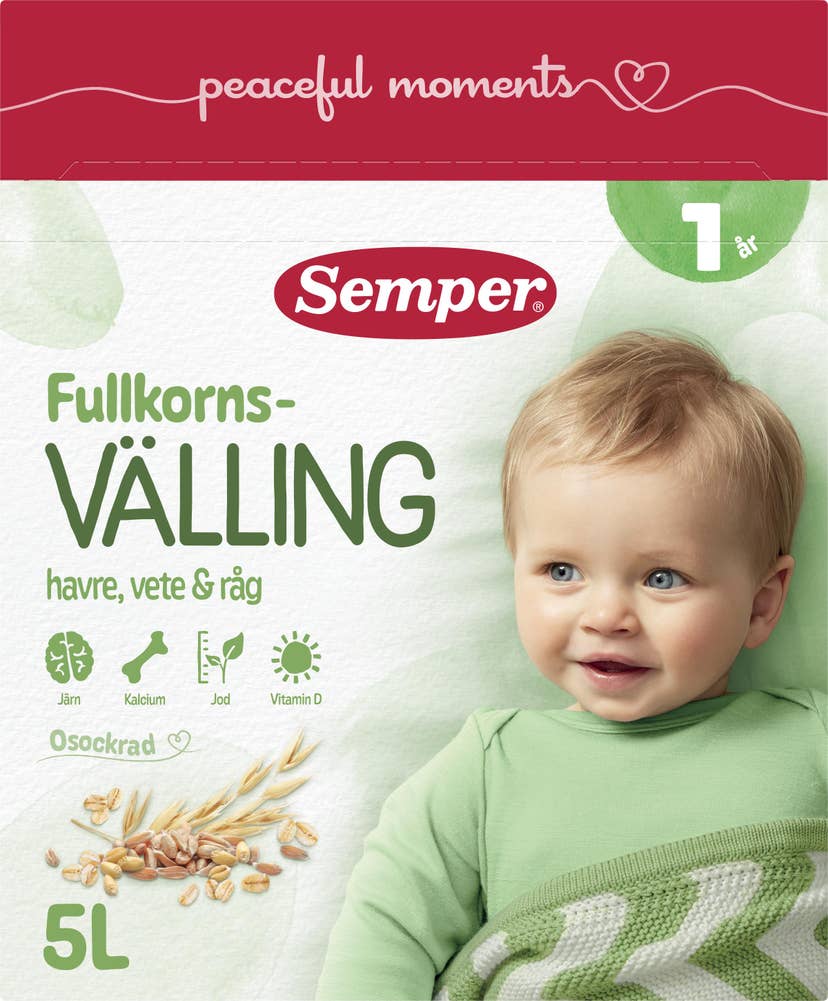 Fullkornsvälling med Havre, Vete & Råg +12M