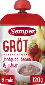 Semper Gröt Jordgubb, Banan & Blåbär 6M