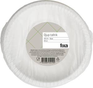 Fixa Engångstallrik Djup 20cm