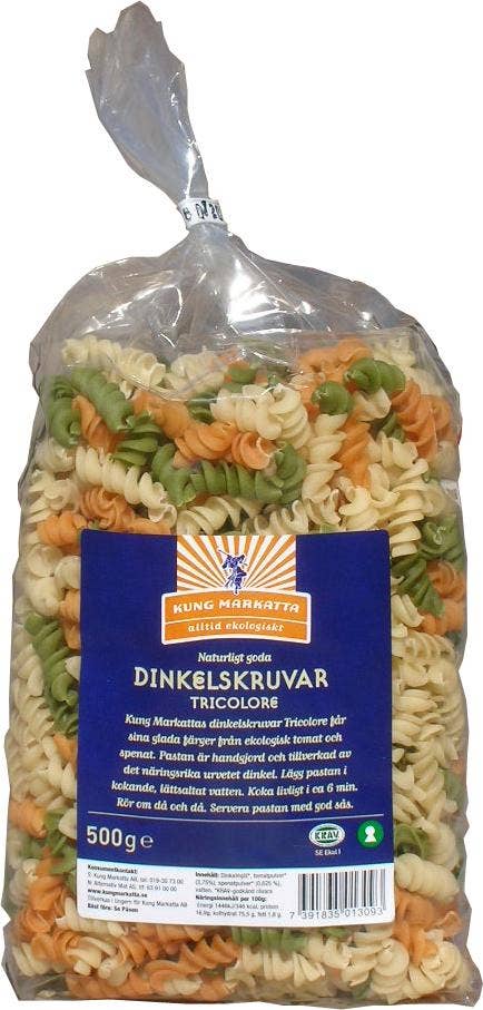 Ej sorterad Dinkelskruvar Tri Color Ekologisk Kung Markatta